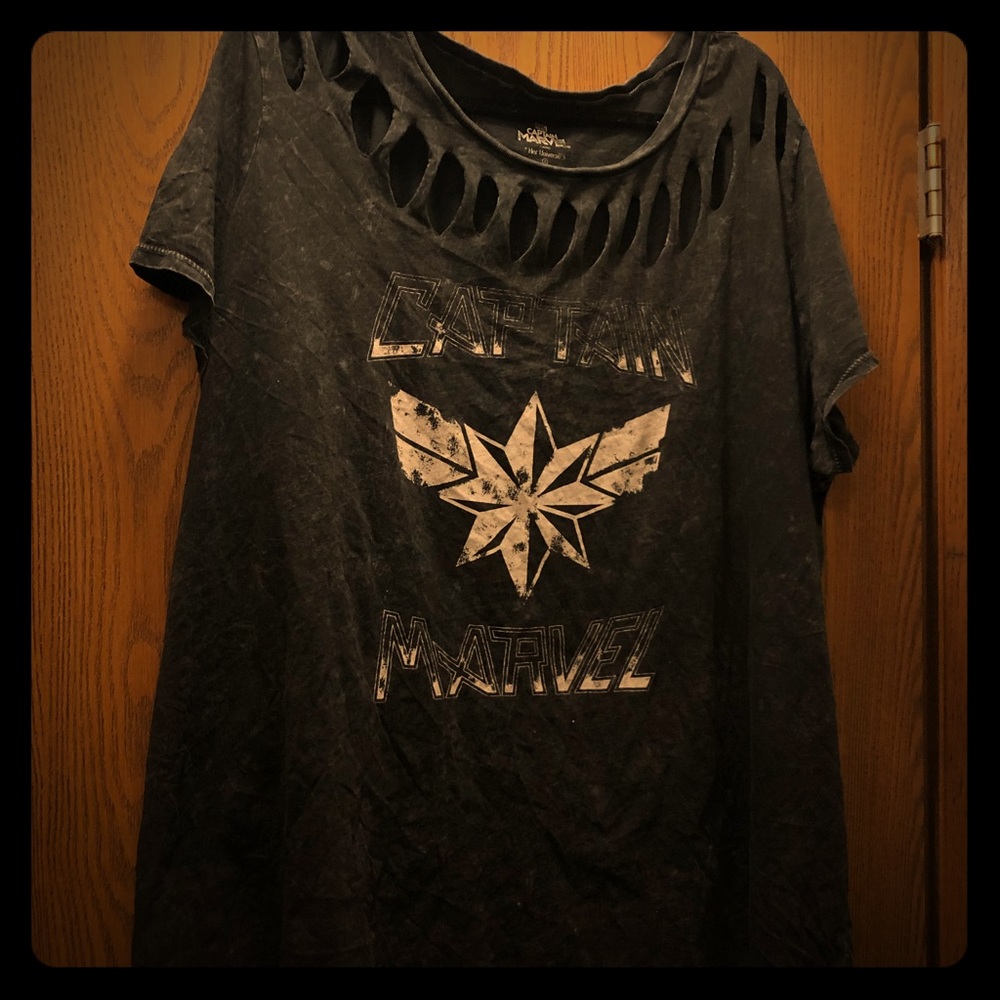 Captain Marvel Ripped T-shirt